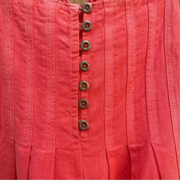 NWT 🆕 Anthropologie Pilcro XSP Flutter Sleeve Midi Dress - Redish Orange - Picture 10 of 12